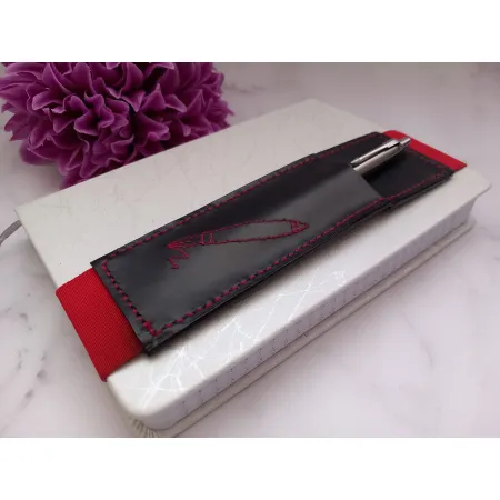 Etui/Zakładka z gumką - motyw Pióro